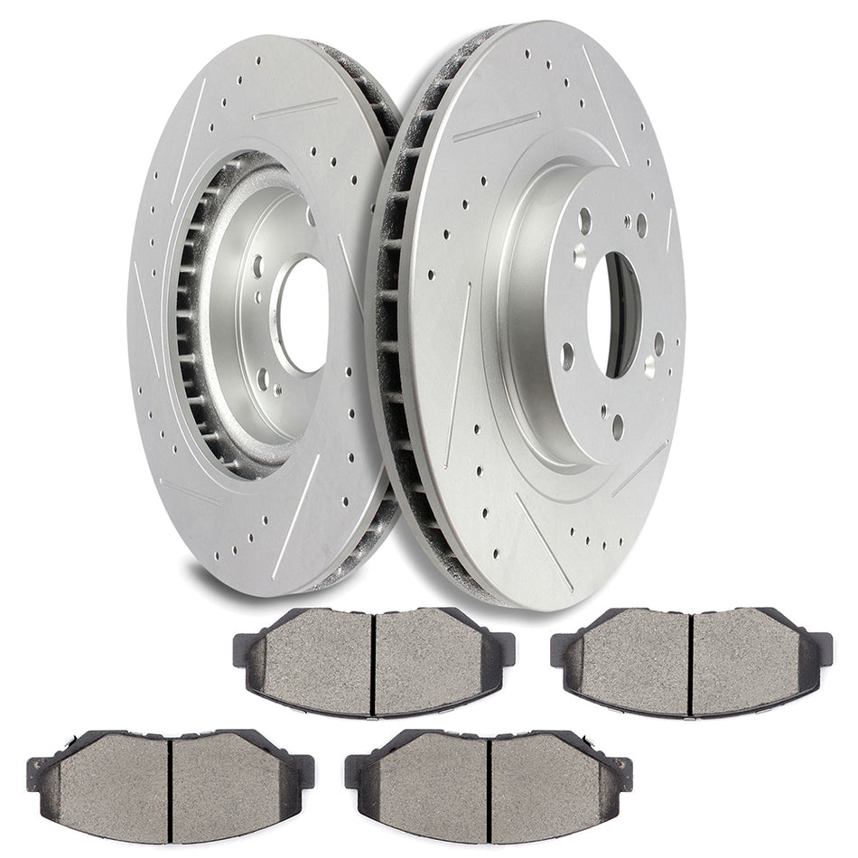 Ceramic Brake Pads And Rotors 13-15 Acura ILX 05-06 Honda CR-V Front
