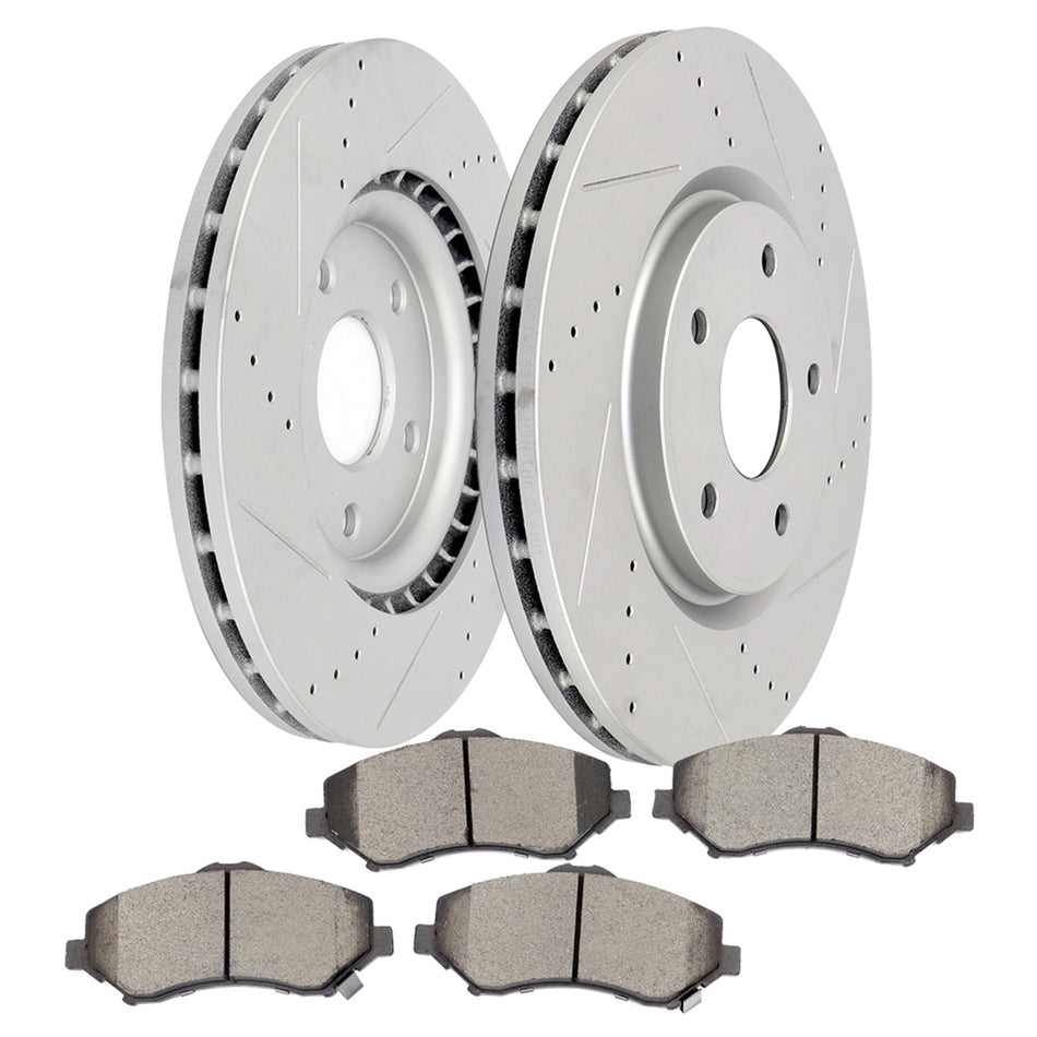 Front Brake Rotors and Pads For 12-16 Dodge Grand Caravan 12-13 Journey
