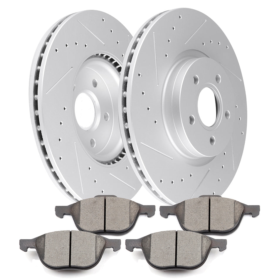 Front Brake Rotors and Pads Set For 13-19 Ford Escape 14-18 Transit Connect 6Pcs