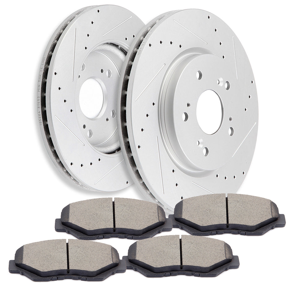 Front 298.4 mm Brake Discs Rotors Ceramic Pads For 12-16 Honda CR-V 12-14 Honda Crosstour