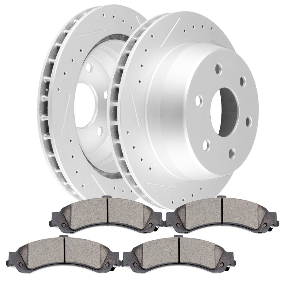 Ceramic Brake Pads And Rotors 01-06 Chevrolet Silverado 1500 GMC Sierra 1500 Rear