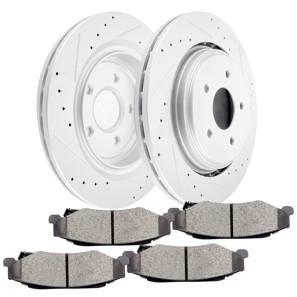Brake Rotors And Metallic Pads Rear 06-09 Cadillac XLR 06-07 Chevrolet Corvette