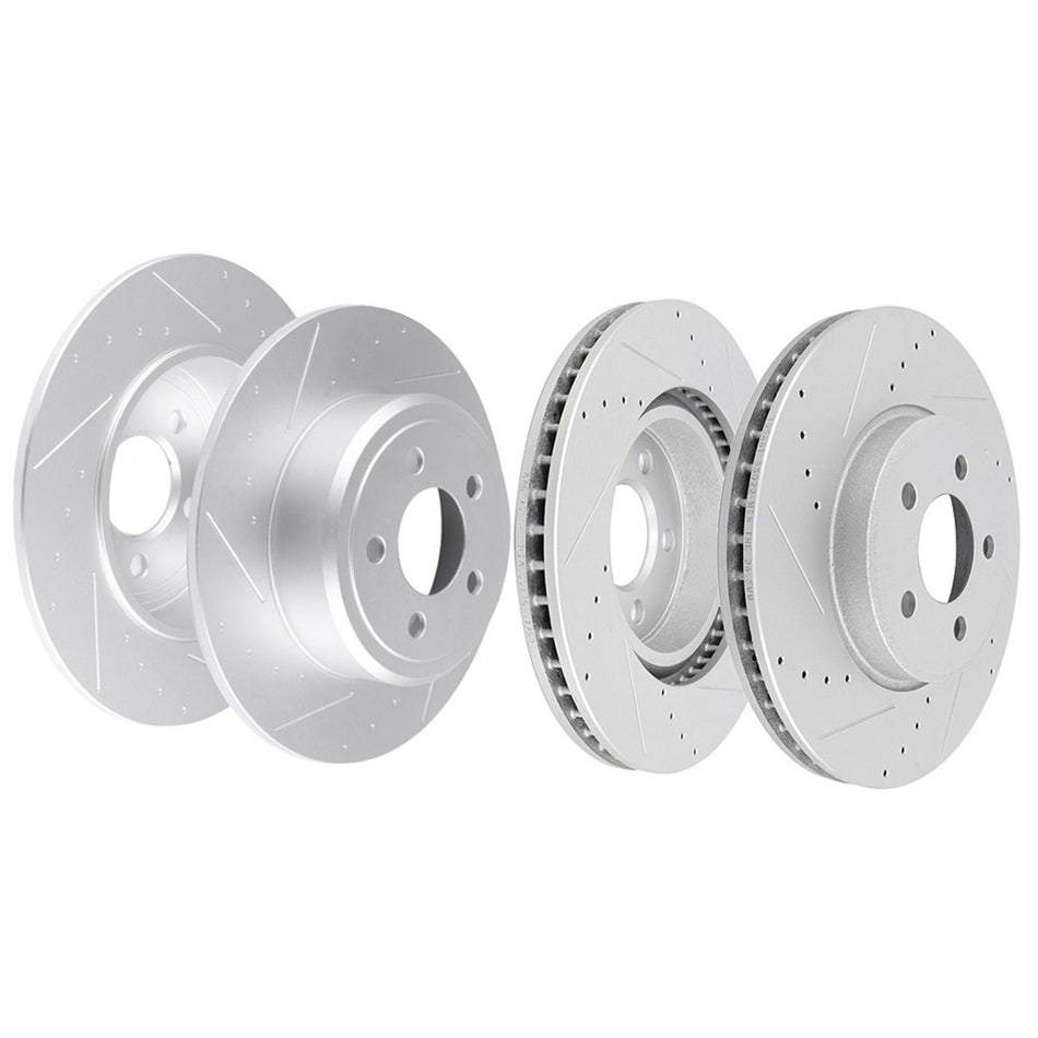 Brake Discs Rotors For 05-18 Chrysler 300 09-18 Dodge Challenger Front and Rear 5 Lugs 4 Pcs