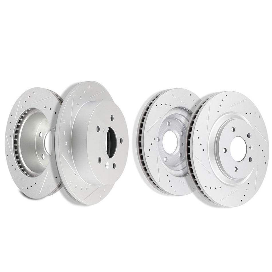 Buick LaCrosse 2008-2009 Brake Rotors Discs 4 Pcs Front & Rear Drilled Slotted