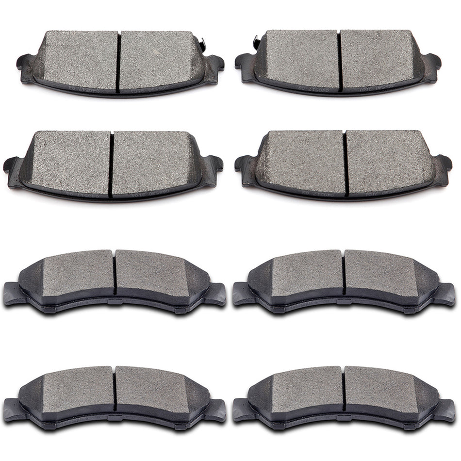 Front Rear Ceramic Brake Pads For 07-14 Cadillac Escalade 07-13 GMC Sierra 1500 8pcs