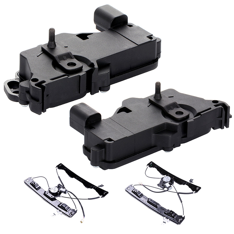2 Door Lock Actuators + 2 Window Regulators FL&FR For 02-08 Mercury Mountaineer