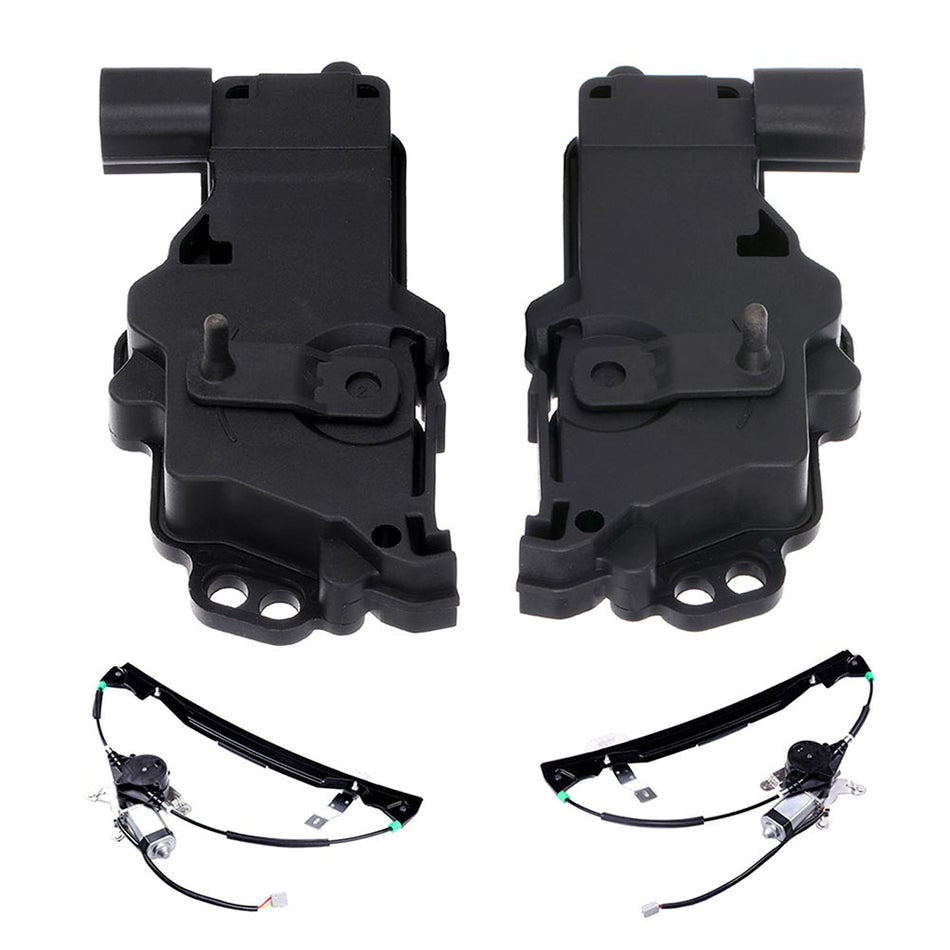 Rear 2Pcs Window Regulator & 2Pcs Door Lock Actuator For 02-10 Ford Explorer