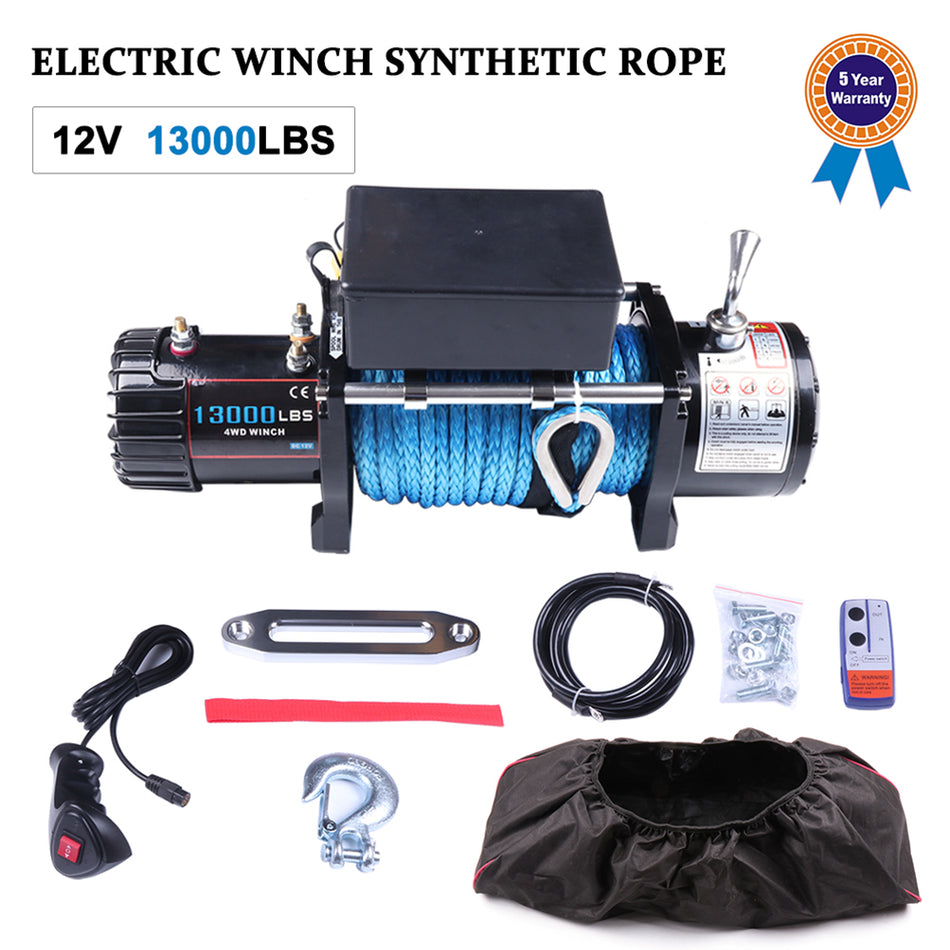 OFA Electric Winch 13000lbs 4WD Truck for Jeep Truck 2 Remote Control w/cover