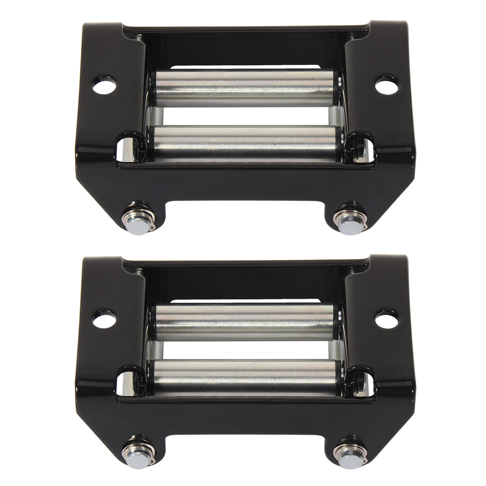 4-1/4 inch Winch Roller Fairlead Heavy Duty 4 Way Roller Cable Guide Universal 2pcs
