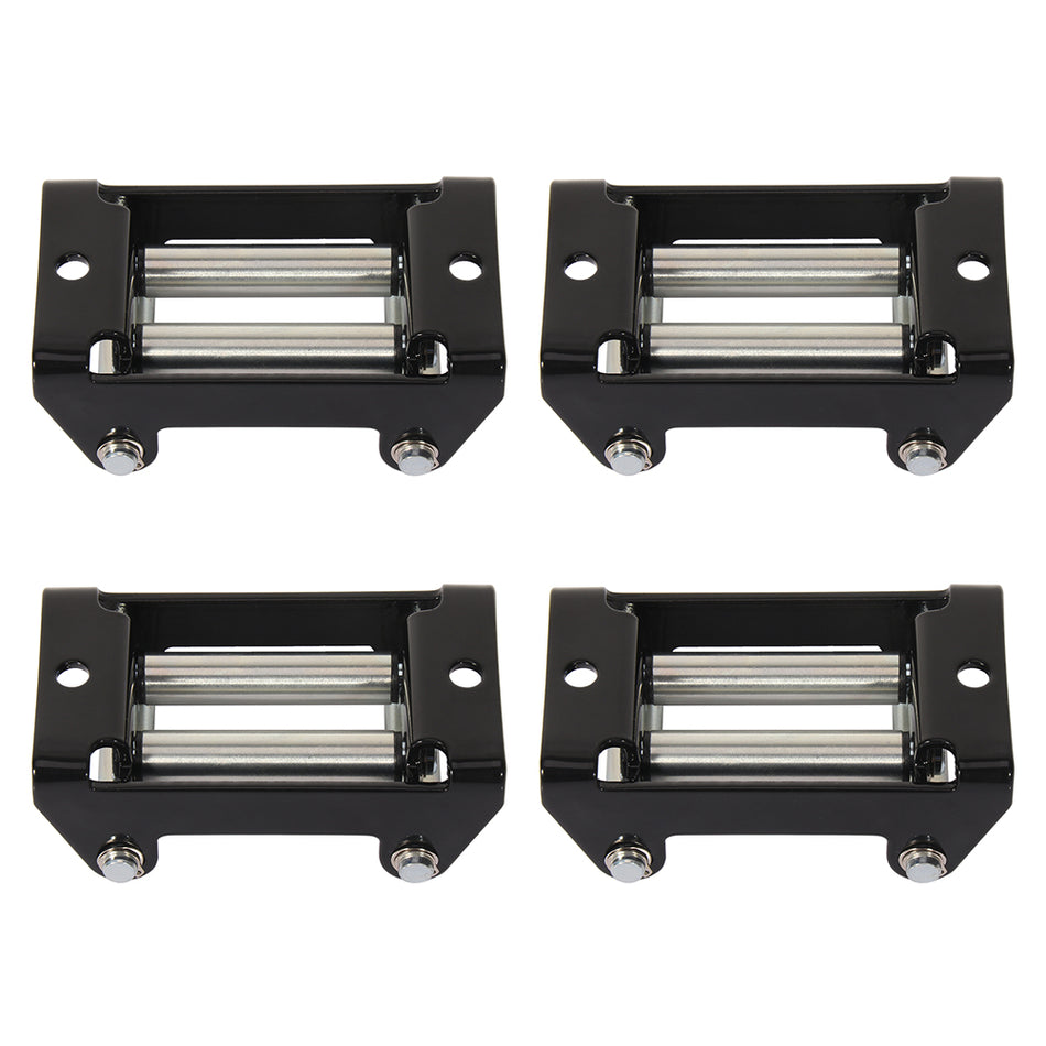 4x Winch 4 Way Roller Fairlead 4-1/4 inch Heavy Duty For 07-20 Jeep Wrangler