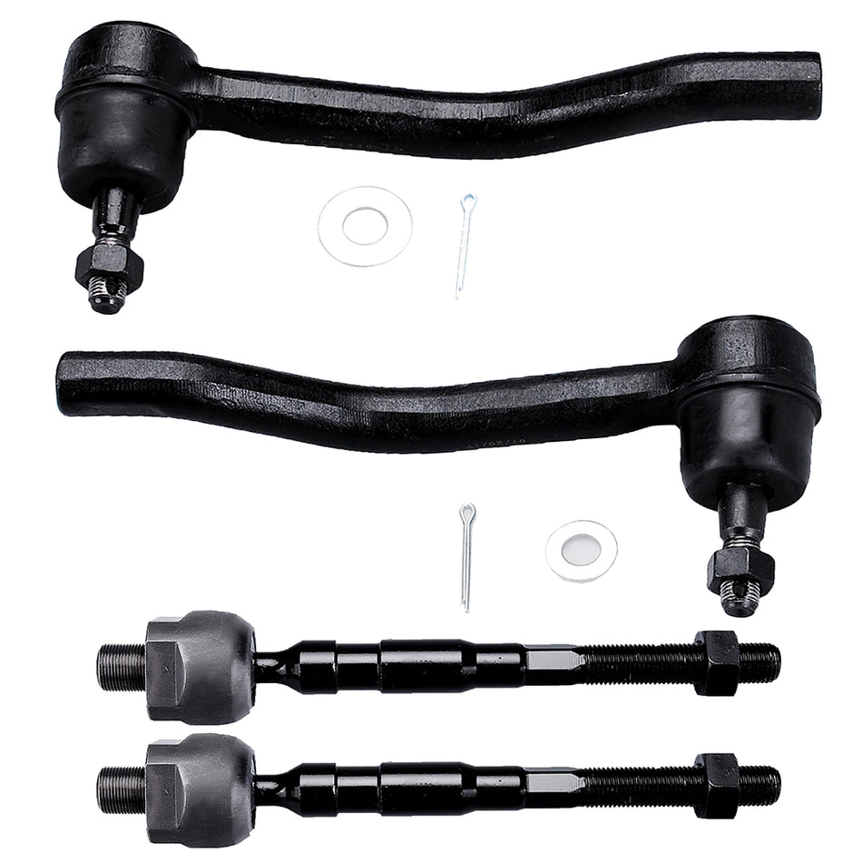 4PC Front Left Right Inner Outer Tie Rod For 2007-2012 Nissan Altima EV800356