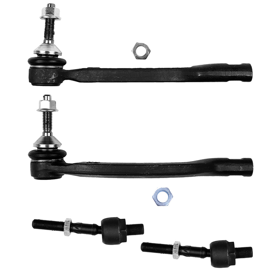4pcs Inner & Outer Tie Rod For 2001 -2007 2008 Volvo S60 S80 V70 ES80981 ES80982