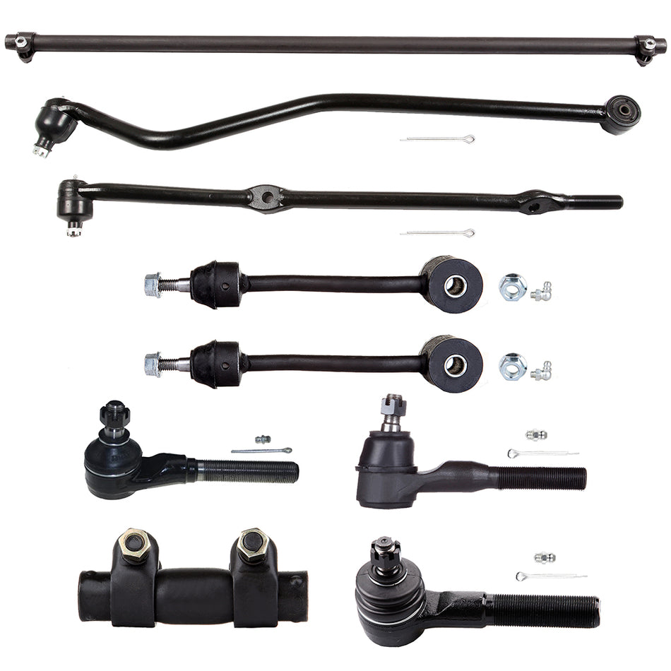 9x Front Tie Rod Drag Link Track Sway Bar Link Kit Fits 1997-2006 Jeep Wrangler