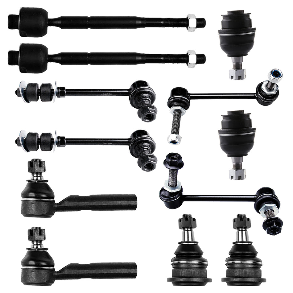 12pc Upper Lower Ball Joints Tierods Sway Bars Fits GX470 4Runner NO Dynamic SUS