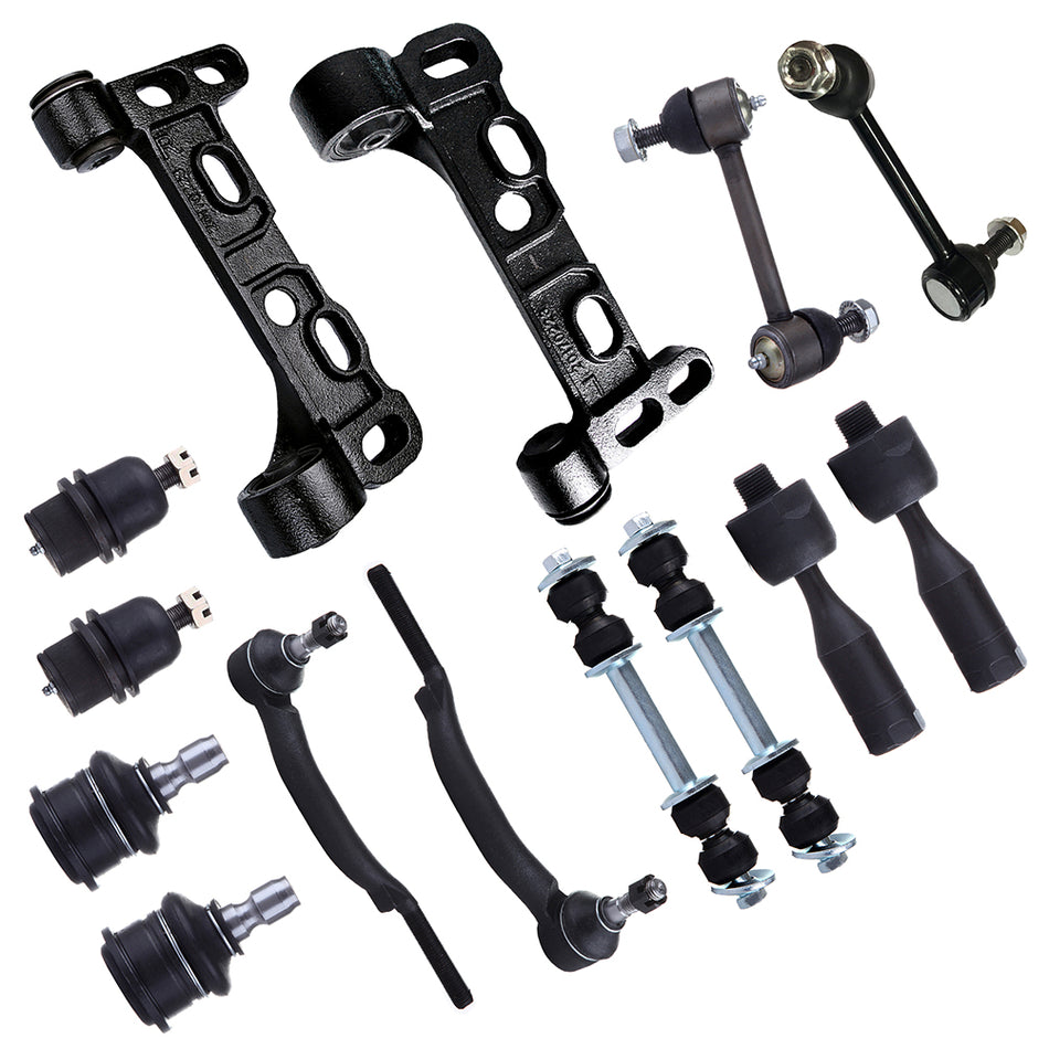 For 2008-09 Chevrolet Trailblazer 14Pcs Lower Control Arm Ball Joint Tie Rod End