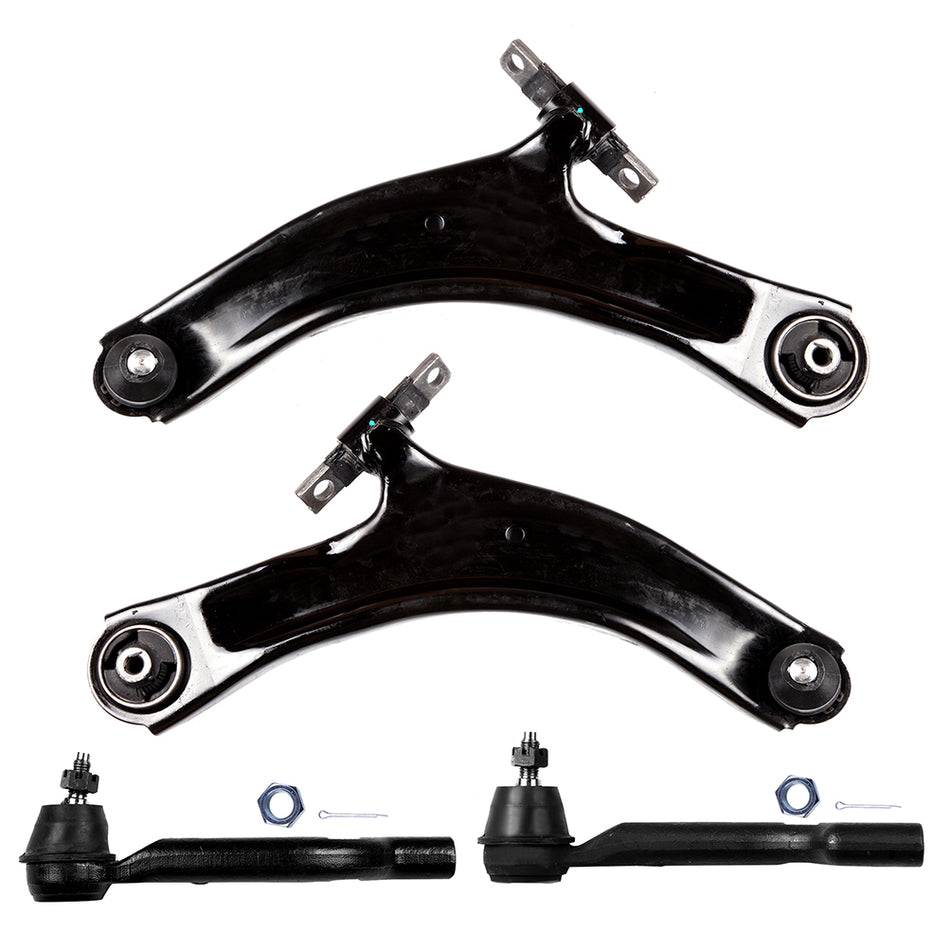 Control Arm Tie Rod End Kit For 08-13 Nissan Rogue 14-15 Rogue Select 4Pcs