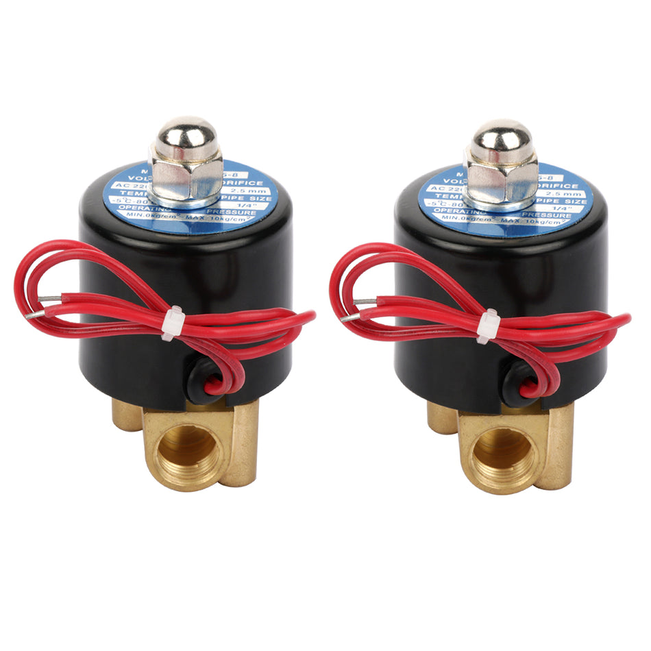 2 pcs Brass air suspension valve 1/4 inch npt port electric solenoid 150psi