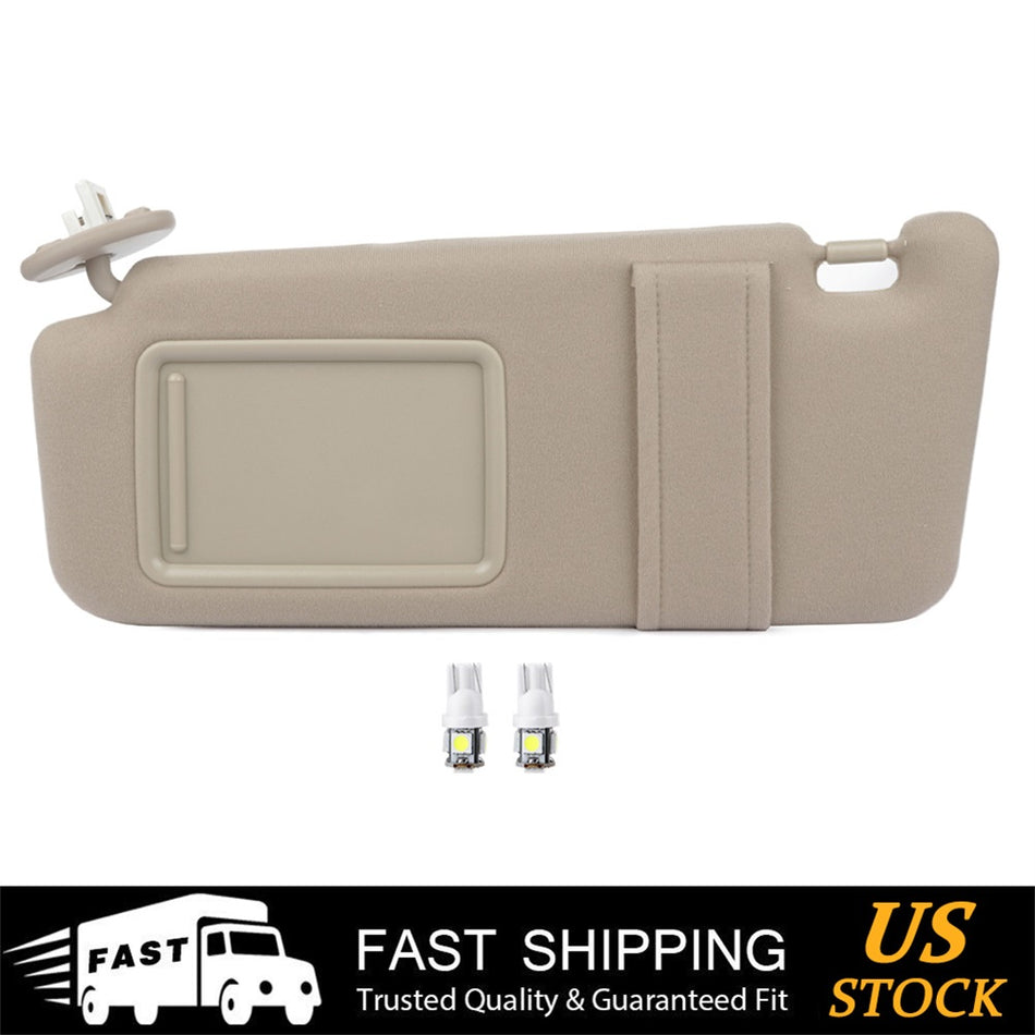 Tan Beige Driver Left Sun Visor For 09-16 Toyota Venza +License plate Light Free