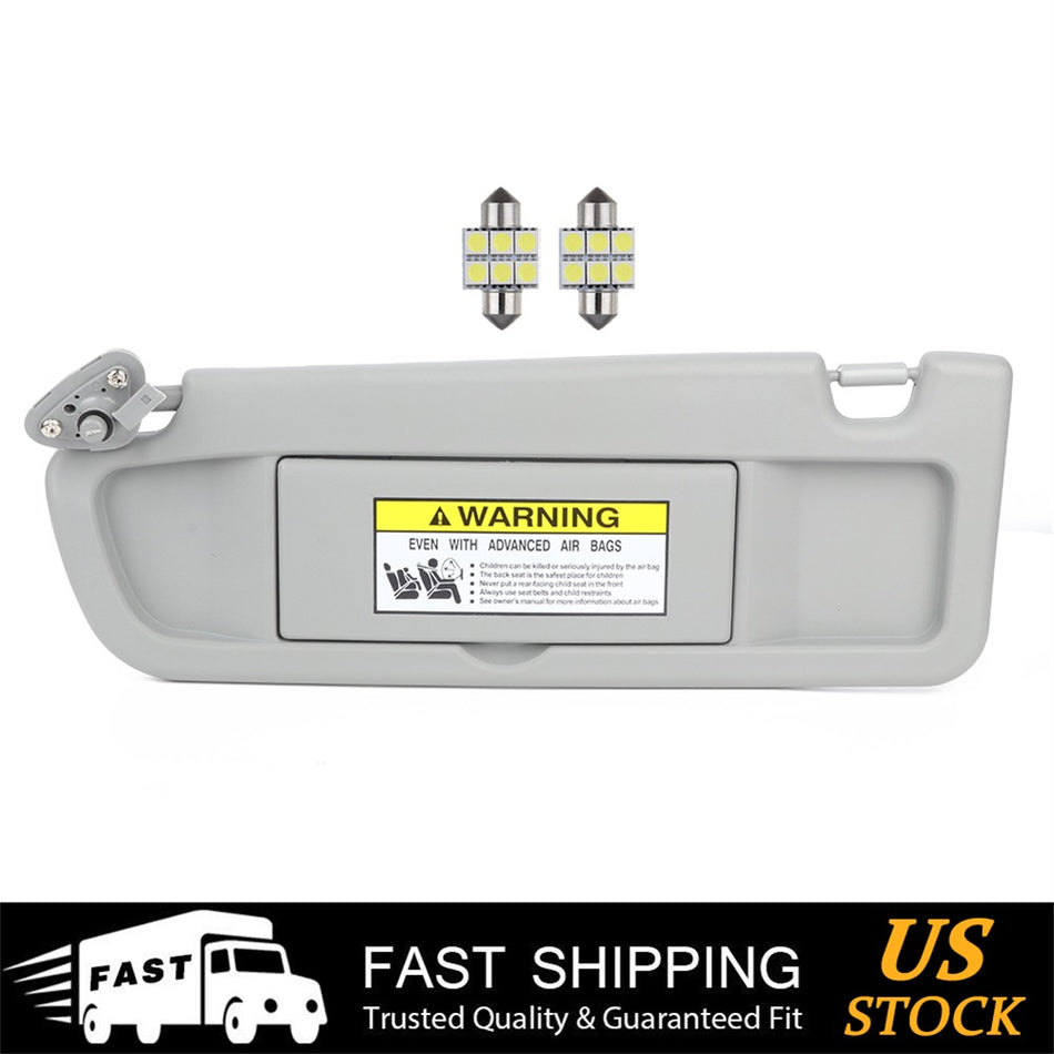 Driver Left Light Gray Sun Visor Shade For 2008 Honda Civic + Mirror Lights Free