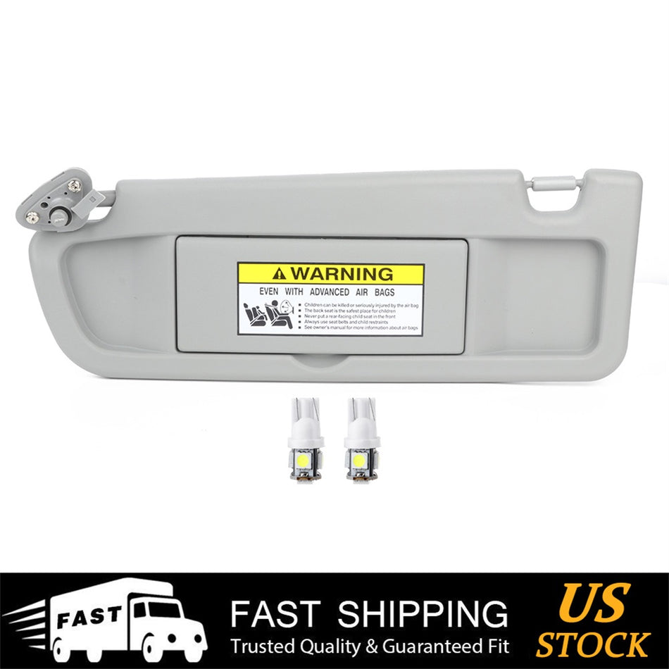 Left Light Gray Sun Visor Shade For 06-08 Honda Civic W/License plate Light Free