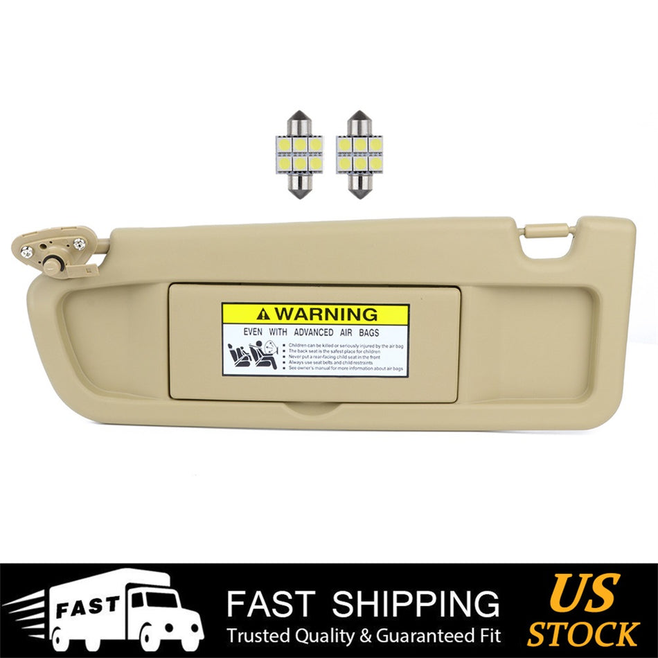 Tan Left Sun Visor For 2006-2008 Honda Civic 83280-SNA-A01ZB W/Mirror Light Free