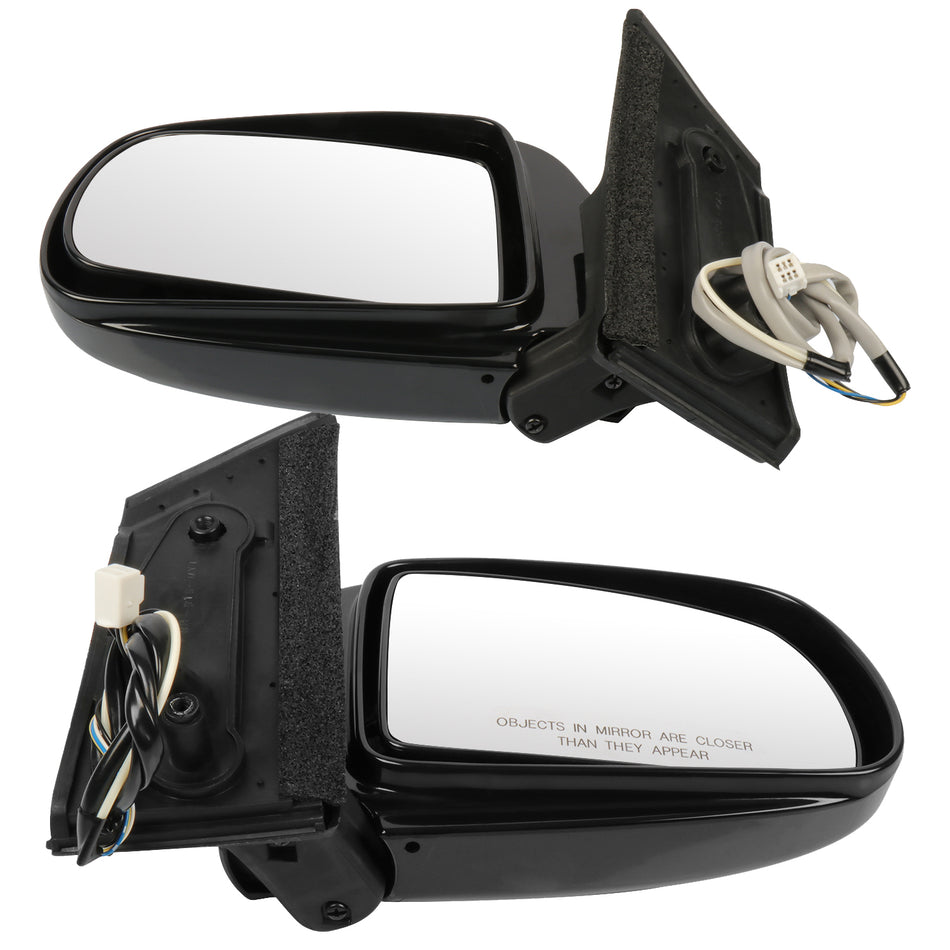 Fits 1998-2003 TOYOTA SIENNA Left&Right Side Mirrors Black Power Heated
