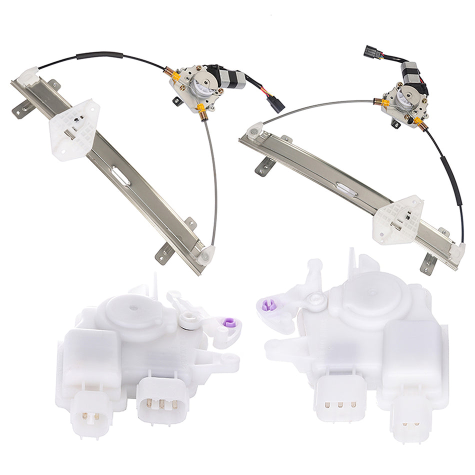 2 FL & FR Door Lock Actuators w/ Power Window Regulators For 2004-2008 Acura TL