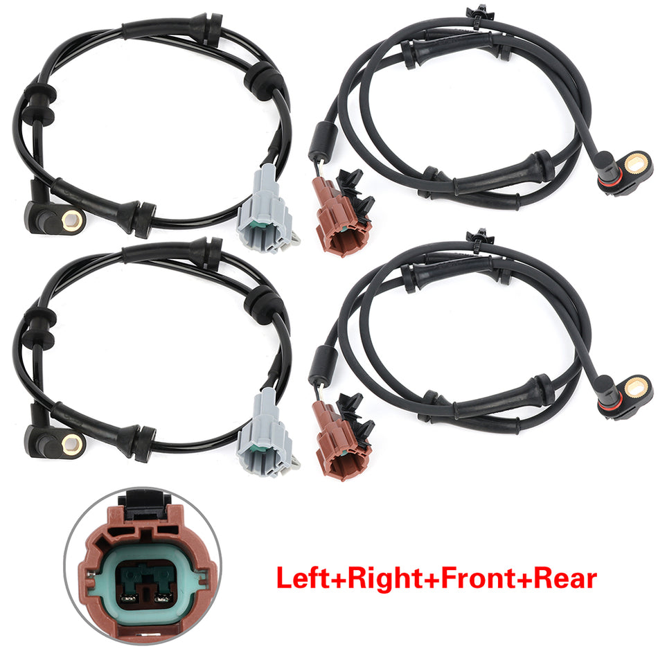 4 Pcs Front Driver & Passenger ABS Sensor Fits Nissan Pathfinder Armada 2004