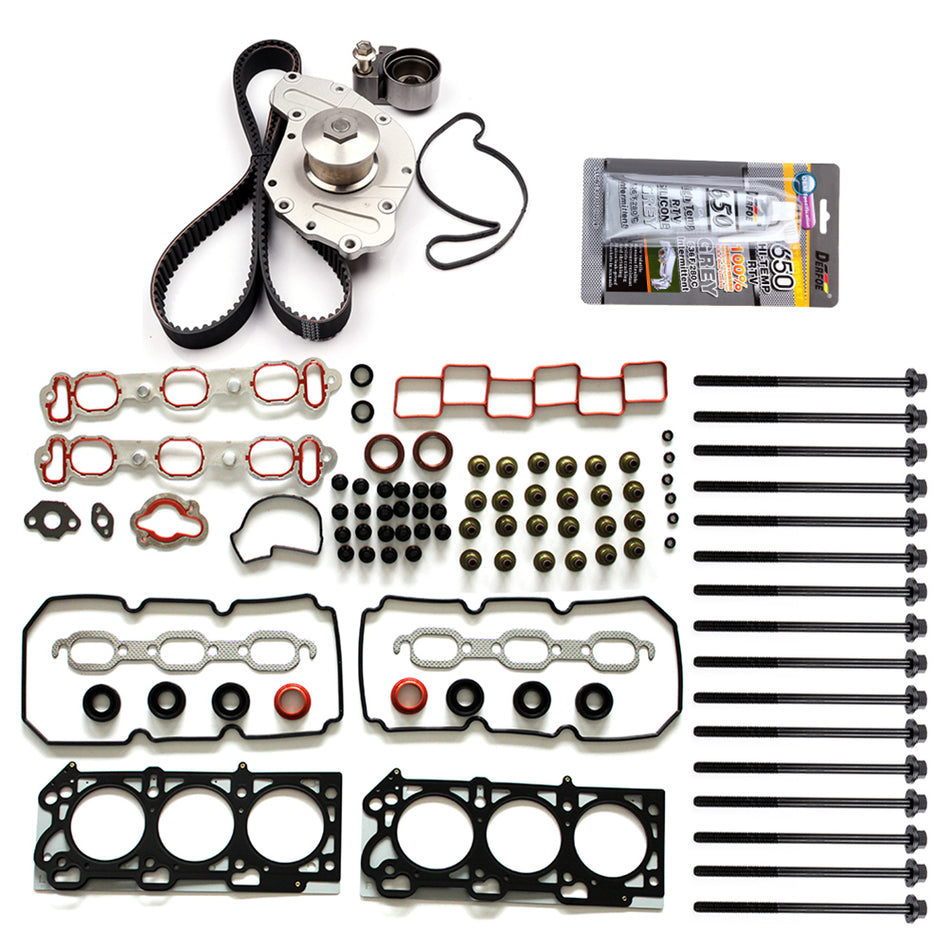 Fits 2005-2006 Dodge Magnum 3.5 Head Gasket Set Bolts Timing Belt Water Pump Kit