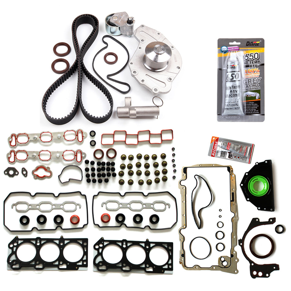 Full Gasket Set Timing Belt Kit Tensioner Water Pump For 05-06 Chrysler 300 3.5L