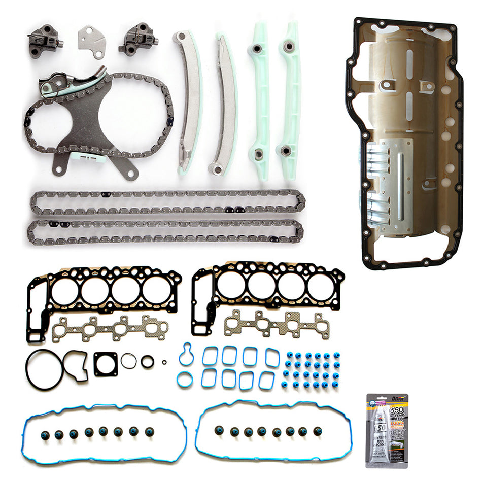 Full Head Gasket Set Timing Chain For 00-03 Dodge Durango 99-03 Jeep Grand Cherokee SOHC