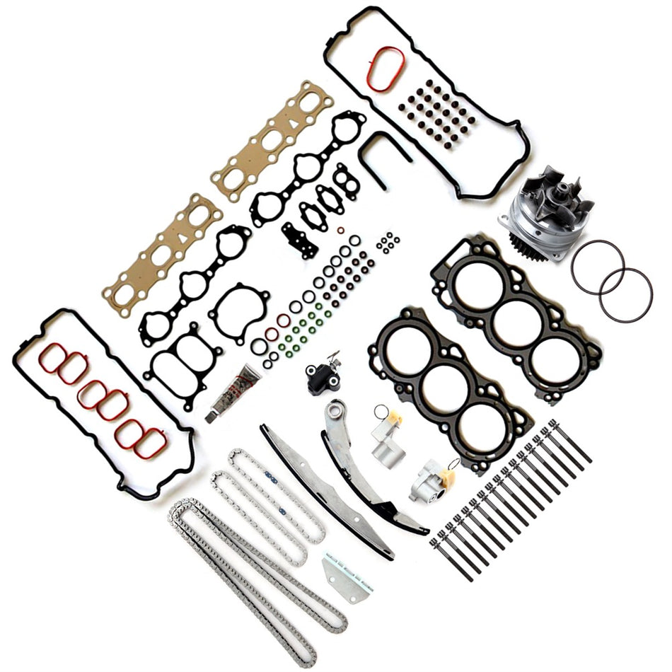 Water Pump Head Gasket Set Timing Chain Kit For 06-09 Nissan Frontier 4.0L DOHC
