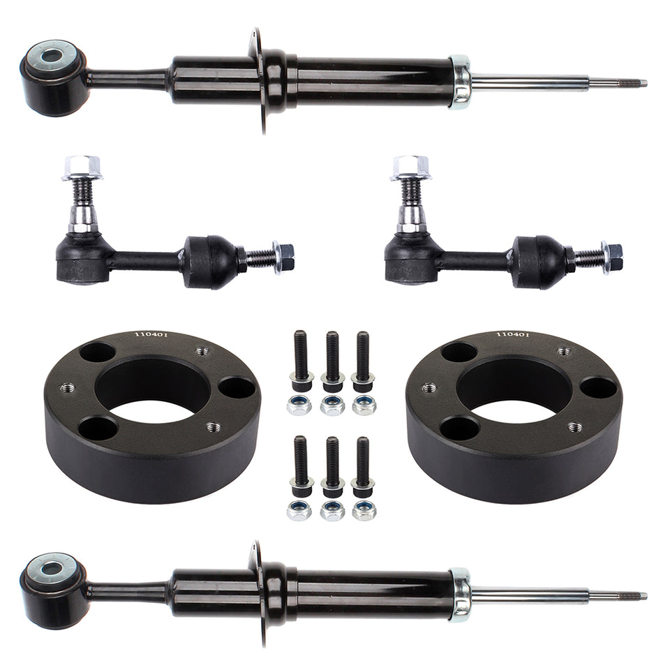 6pcs 341601F/71361 Shocks Struts+2.5 inch front leveling lift kit+Stabilizer Bar