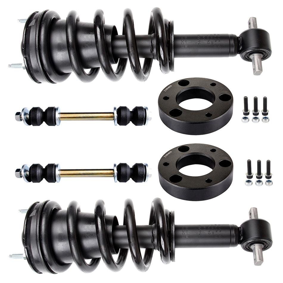 6pcs Steering and and Strut Coil Spring Assembly and Front Leveling Lift Kit For Chevy GMC