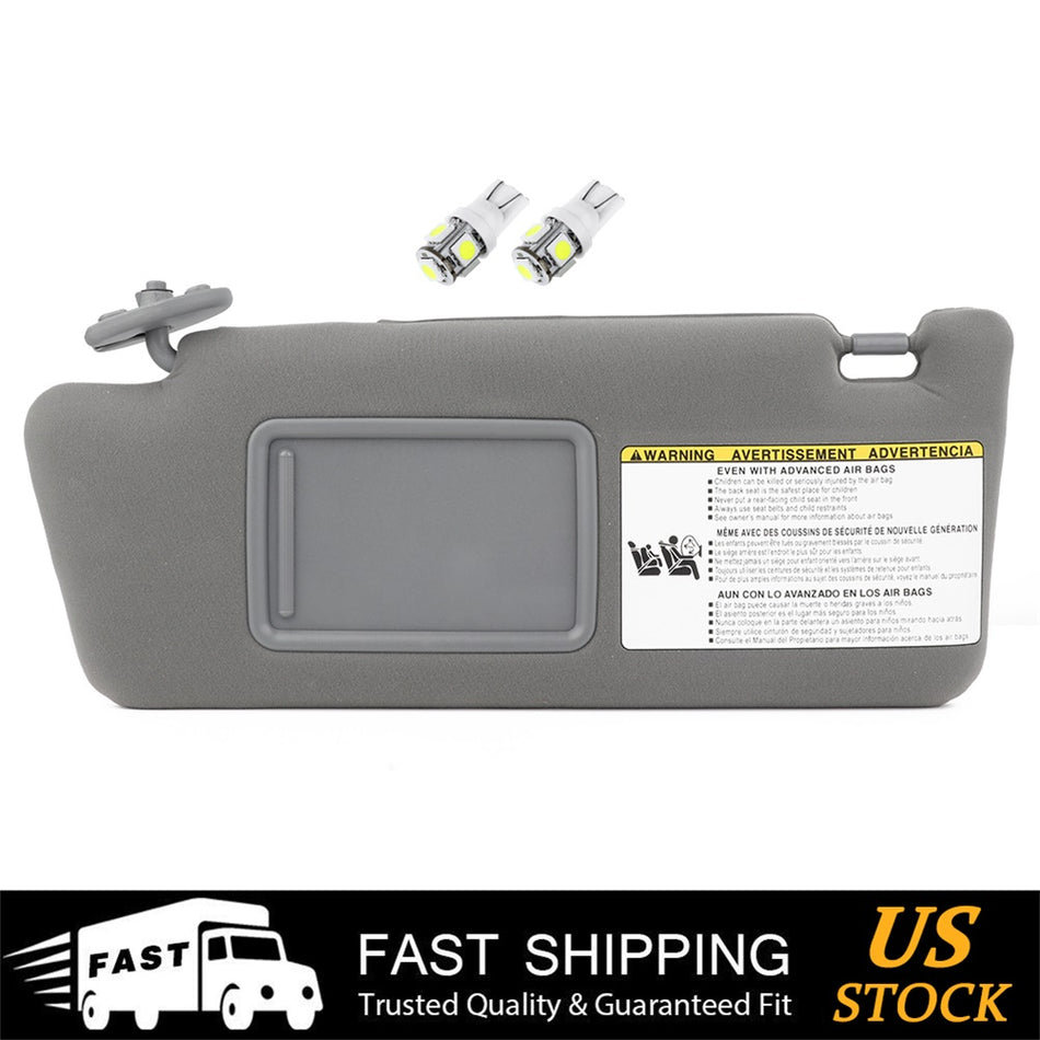 For Toyota Tacoma Driver Sun Visor Med Gray 2005-2011 + License plate Light Free