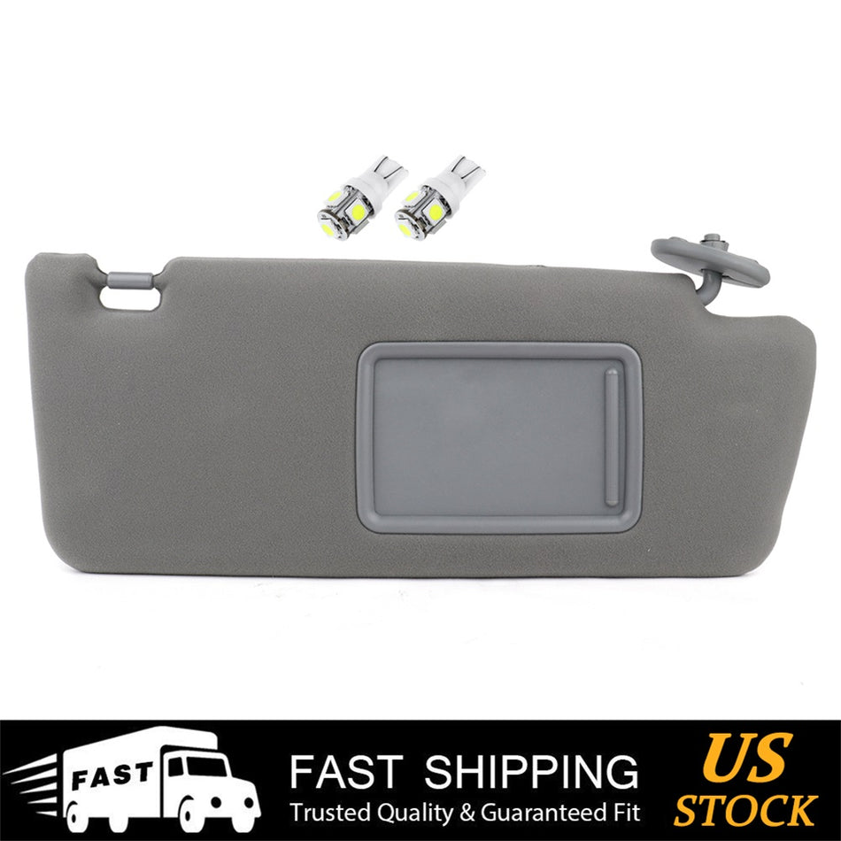 For Toyota Tacoma RIGHT Sun Visor Med Gray 2005-2011 + License plate Light Free