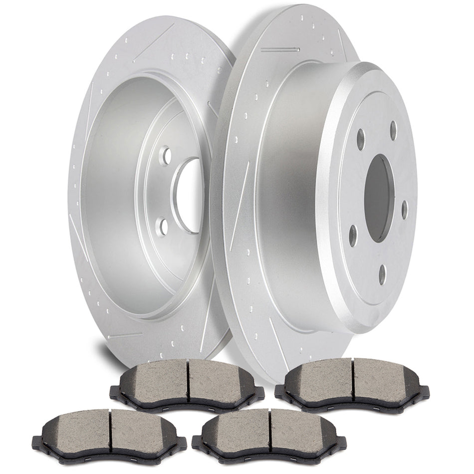 Rear Brake Rotors & Ceramic Pads For 07-17 Jeep Wrangler 18 Jeep Wrangler JK
