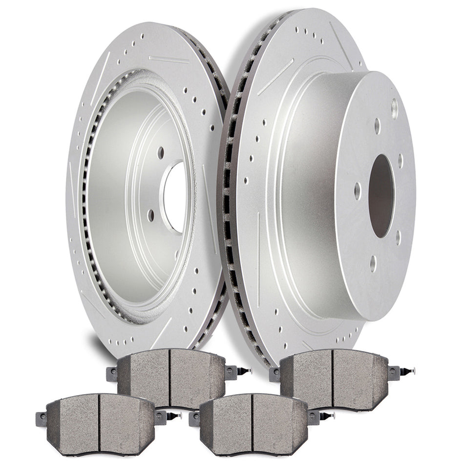Brake Rotors and Ceramic Pads For 03-05 INFINITI FX35 INFINITI FX45 Rear 304.8 mm 6 Pcs