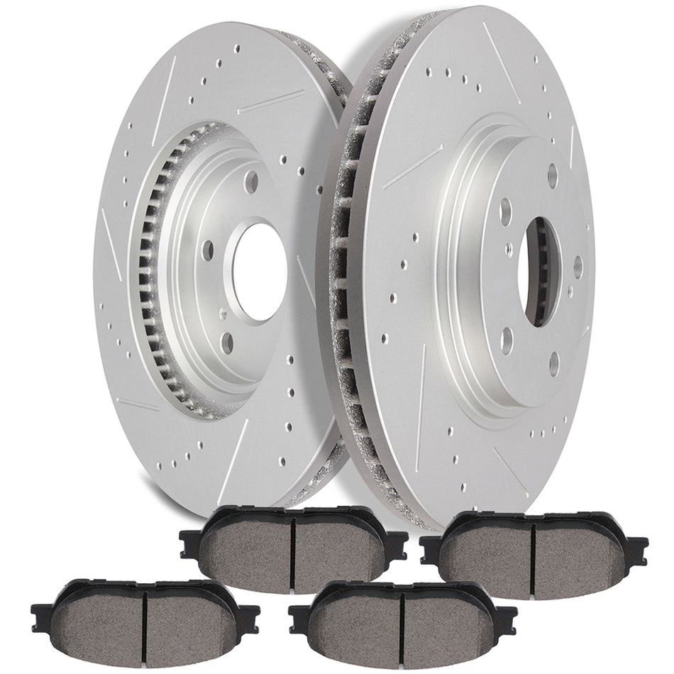 Brake Rotors And Ceramic Pads Drilled Front Slotted 03 Lexus ES300 04-06 ES330