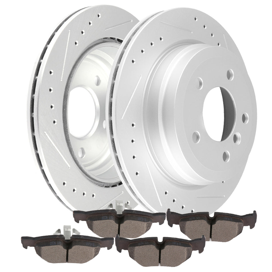 Brake Rotors Ceramic Pads 2006 BMW 325xi 2007-2013 BMW 328i Rear 298.5mm 5Lugs 6Pcs