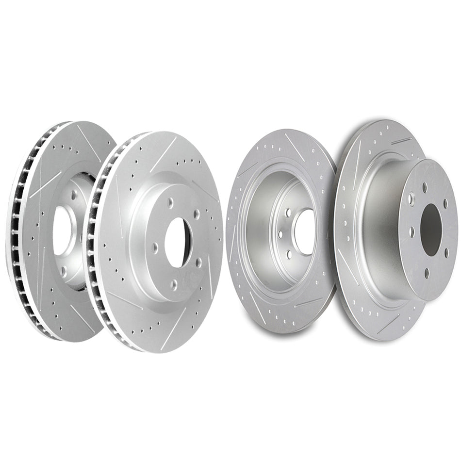 2007-2012 Nissan Sentra Brake Rotors Drilled Slotted Front & Rear