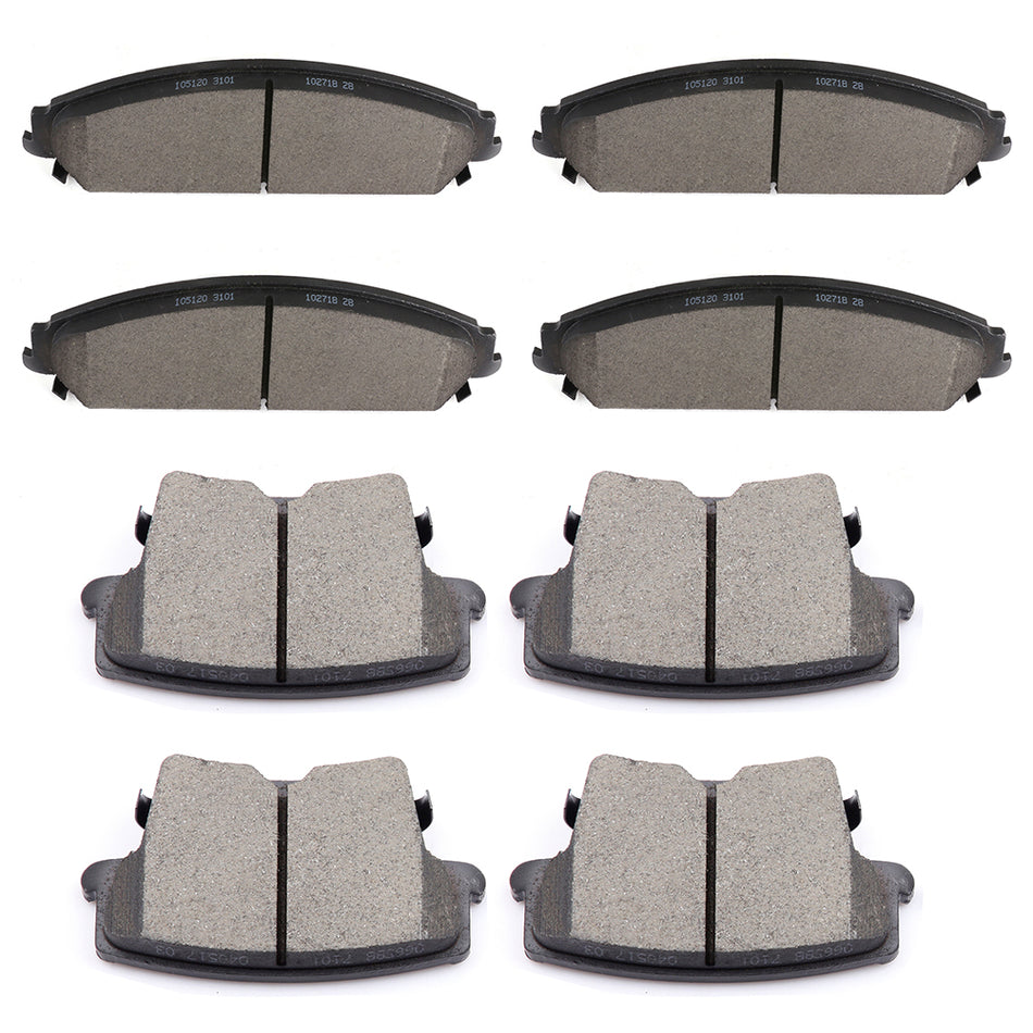 Ceramic Brake Pads 05-20 Chrysler 300 09-20 Dodge Challenger Front Rear