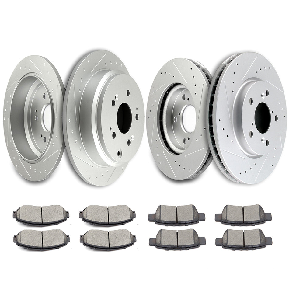 2005-2010 Honda Odyssey Ceramic Brake Pads And Rotors Front Rear