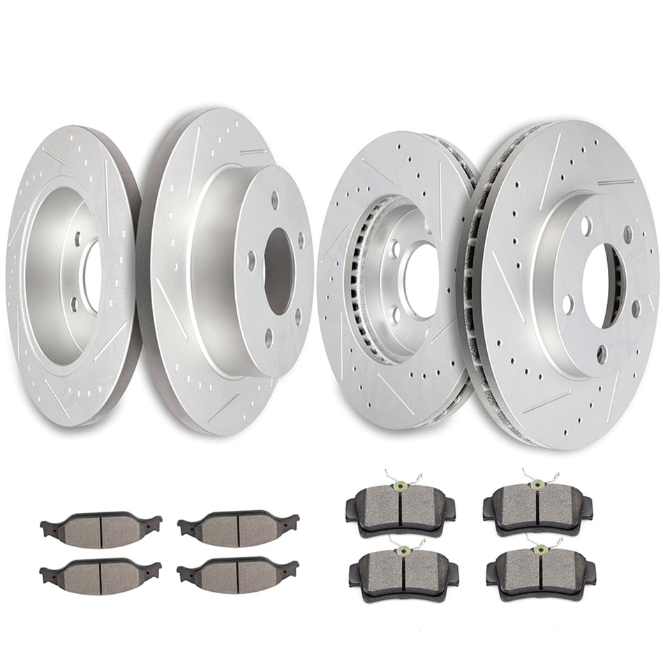 1999-2004 Ford Mustang Front Rear Ceramic Brake Pads And Rotors