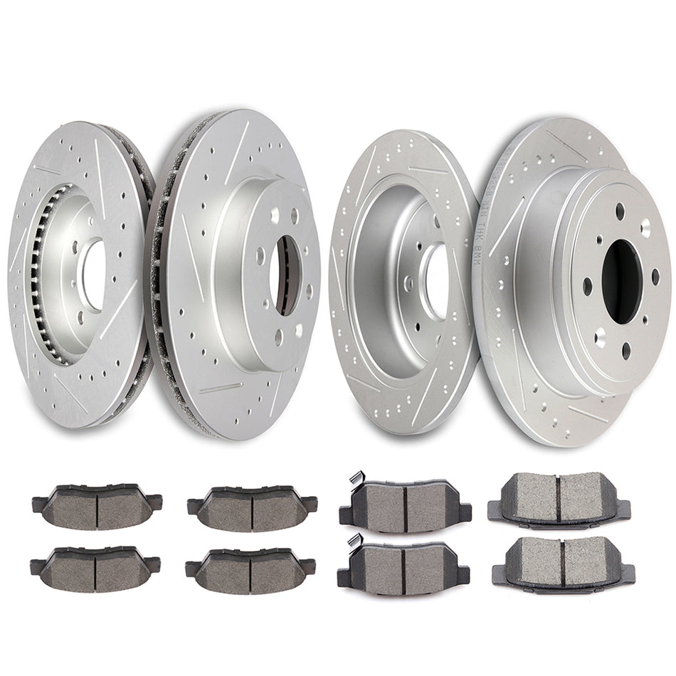 1994-1997 Honda Civic del Sol Ceramic Brake Pads And Rotors Front Rear