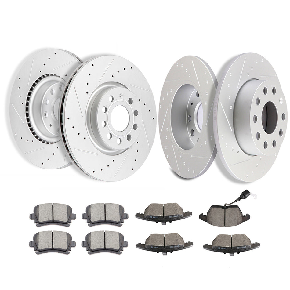 Ceramic Brake Pads And Rotors 09 Audi A3 09-10 Volkswagen Jetta Front Rear