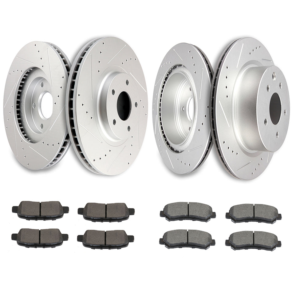 2009-2014 Nissan Maxima Ceramic Brake Pads And Rotors Front Rear