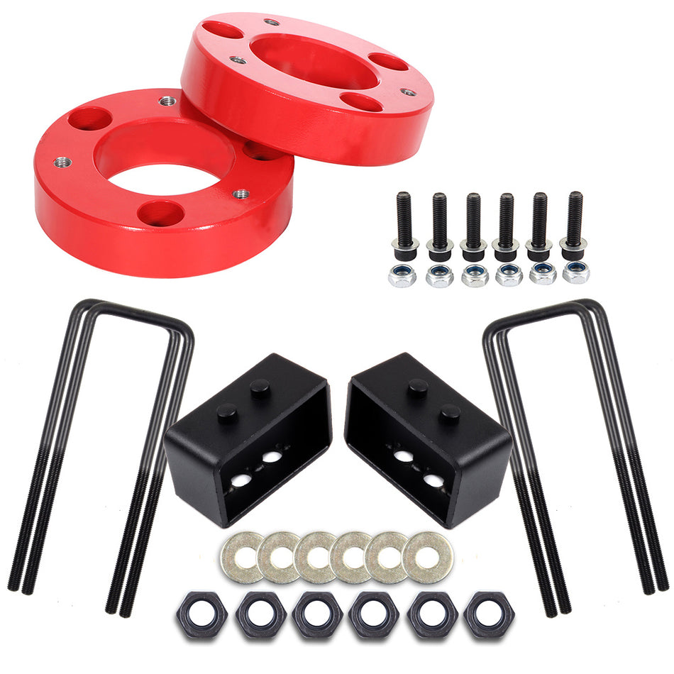 2 inch Front and 3 inch Rear Leveling Lift Kit For Ford F-150 2004-2020 2WD 4WD RED