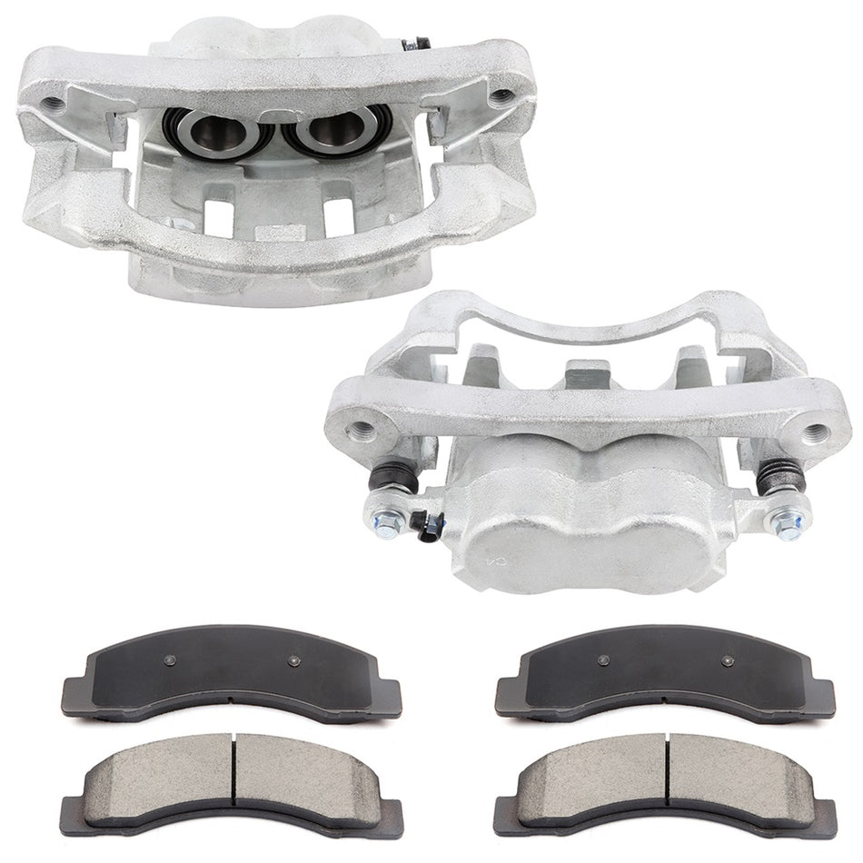 Front Brake Calipers And Ceramic Pads For Ford Excursion F-250 F-350 Super Duty