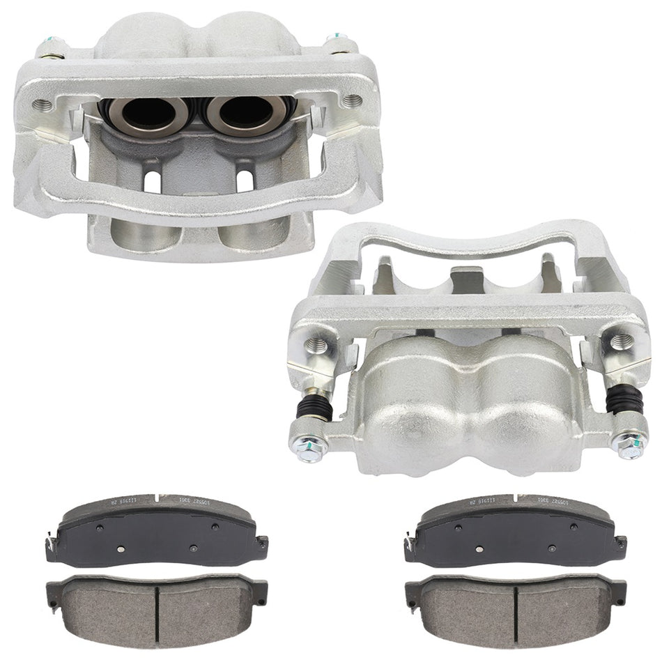 Front Brake Calipers And Ceramic Pads For Ford F-250 F-350 Super Duty 2008-2011